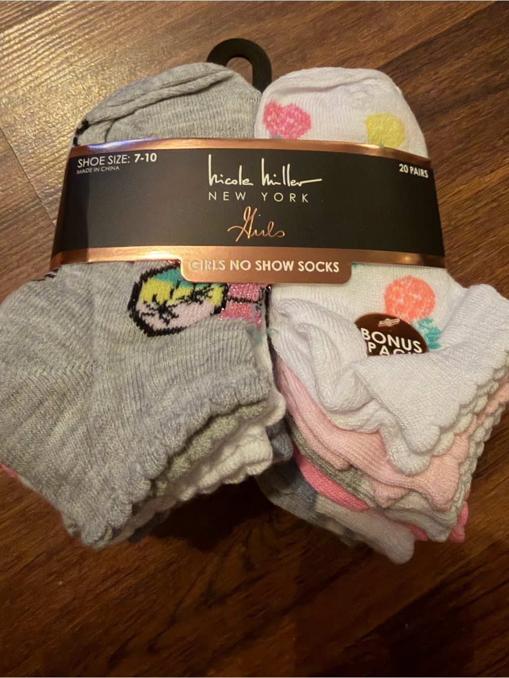 Nicole Miller Girls Socks